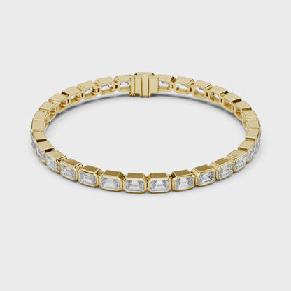 The Emerald Bezel Lab Grown Tennis Bracelet