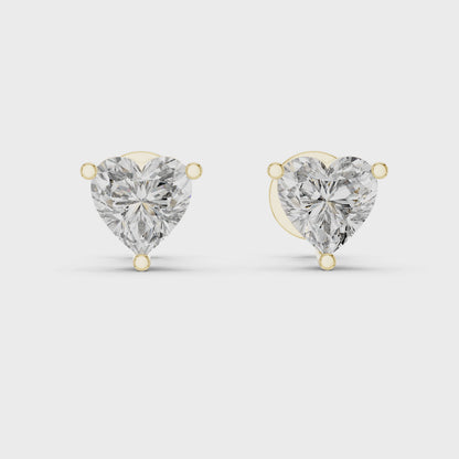 The Amour Essence | Heart-Cut Lab-Grown Diamond Studs in 14K Gold