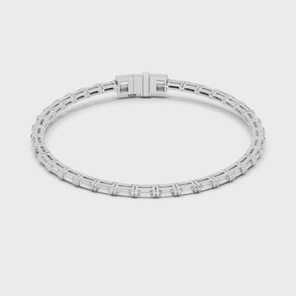 Horizontal Baguette Lab Diamond Tennis Bracelet