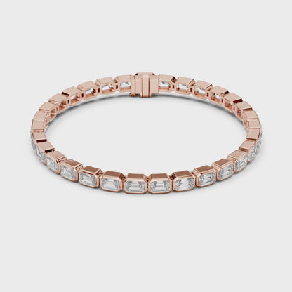 The Emerald Bezel Lab Grown Tennis Bracelet