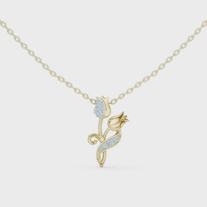 The Tulip Bloom Pendant with Lab-Grown Diamonds
