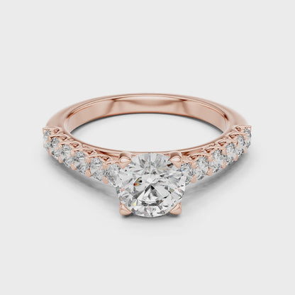 The Grace Pavé Solitaire Lab-Grown Diamond Ring