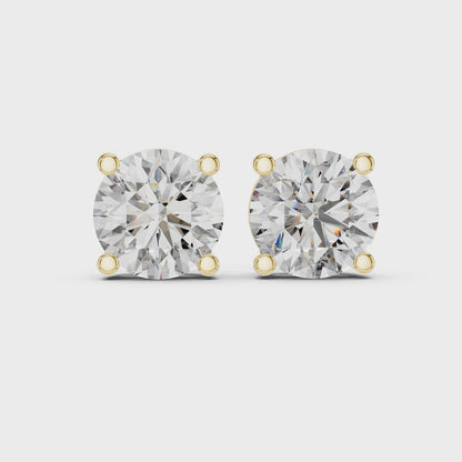 The Solitaire Grandeur | 4.00 CTW Round Brilliant Lab-Grown Diamond Studs in 14K Gold