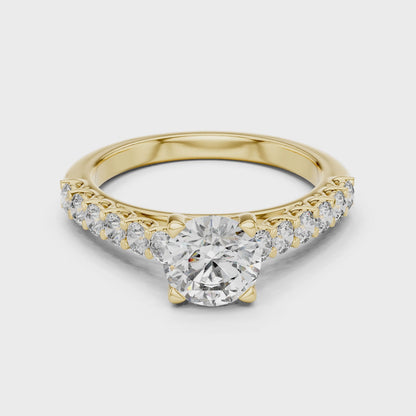 The Grace Pavé Solitaire Lab-Grown Diamond Ring