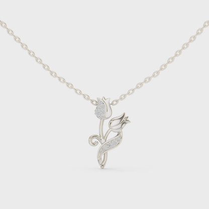 The Tulip Bloom Pendant with Lab-Grown Diamonds
