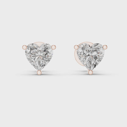 The Amour Essence | Heart-Cut Lab-Grown Diamond Studs in 14K Gold