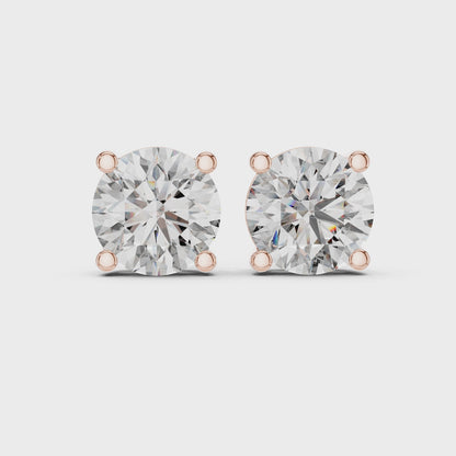 The Solitaire Grandeur | 4.00 CTW Round Brilliant Lab-Grown Diamond Studs in 14K Gold