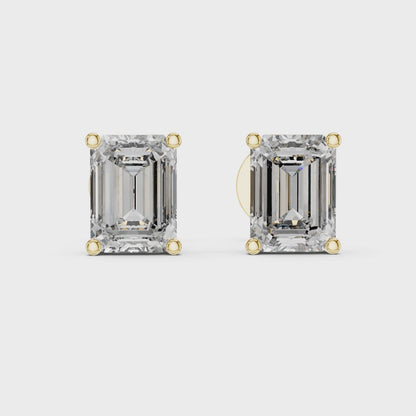 The Emerald Empress | 2.50 CTW Emerald-Cut Lab-Grown Diamond Studs in 14K Gold