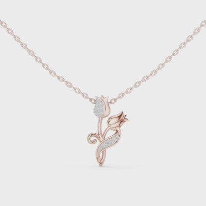 The Tulip Bloom Pendant with Lab-Grown Diamonds