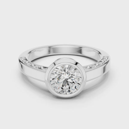 The Filigree Bezel Solitaire Lab-Grown Diamond Ring