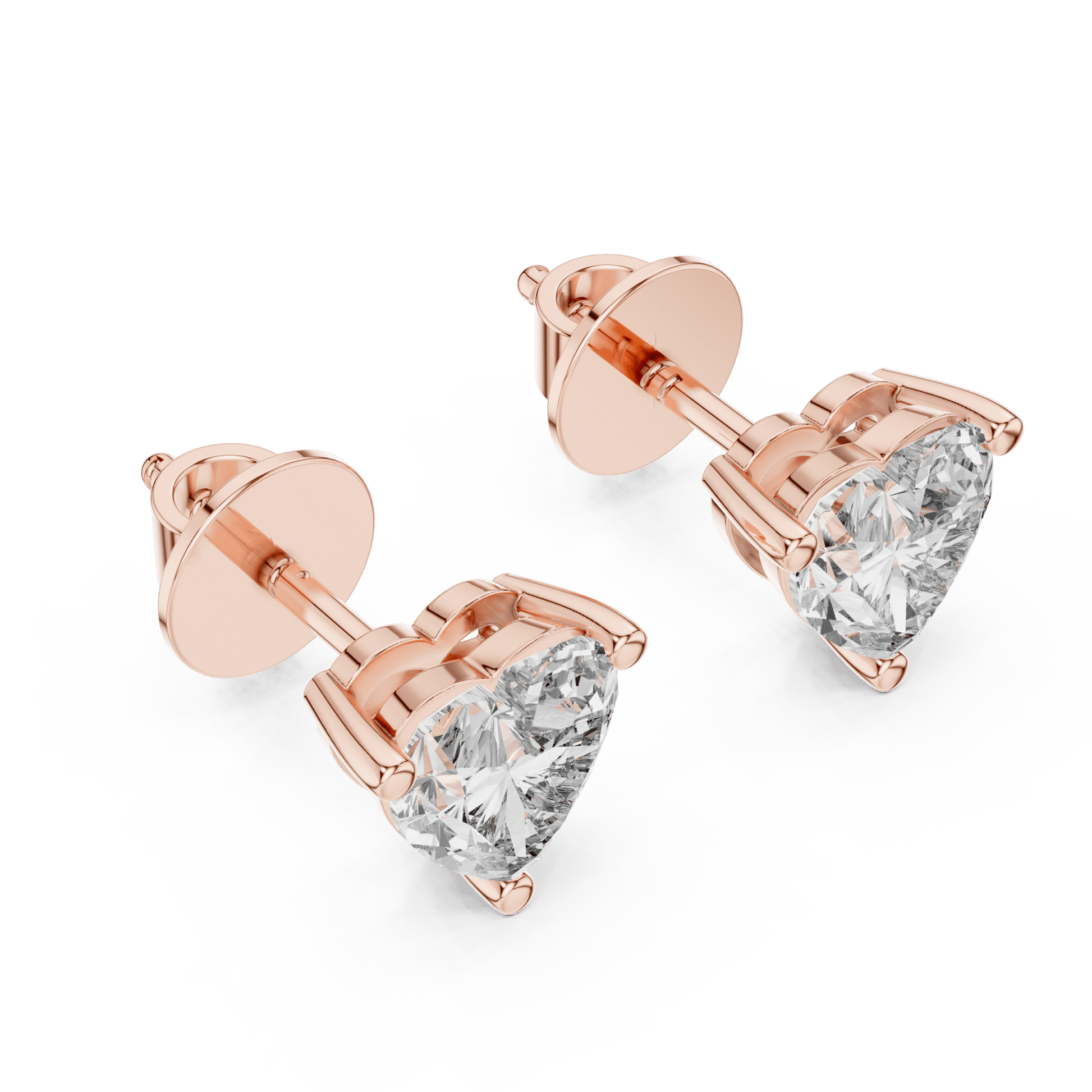 The Amour Essence | Heart - Cut Lab - Grown Diamond Studs in 14K Gold - Suez Diamonds