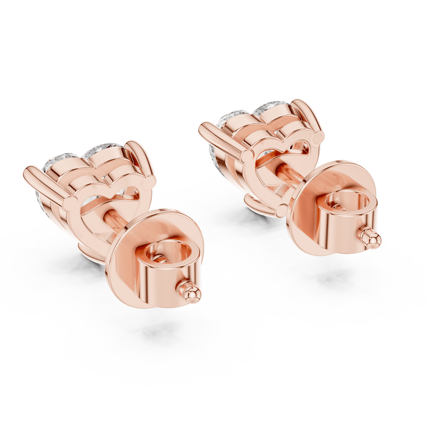 The Amour Essence | Heart - Cut Lab - Grown Diamond Studs in 14K Gold - Suez Diamonds
