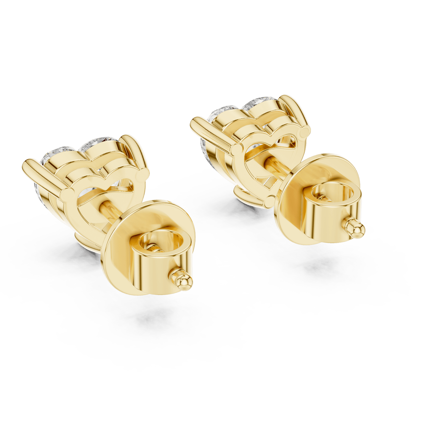 The Amour Essence | Heart - Cut Lab - Grown Diamond Studs in 14K Gold - Suez Diamonds