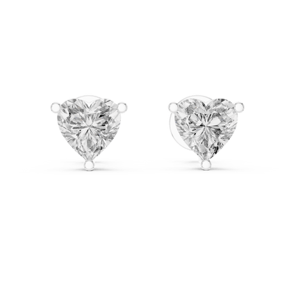 The Amour Essence | Heart - Cut Lab - Grown Diamond Studs in 14K Gold - Suez Diamonds