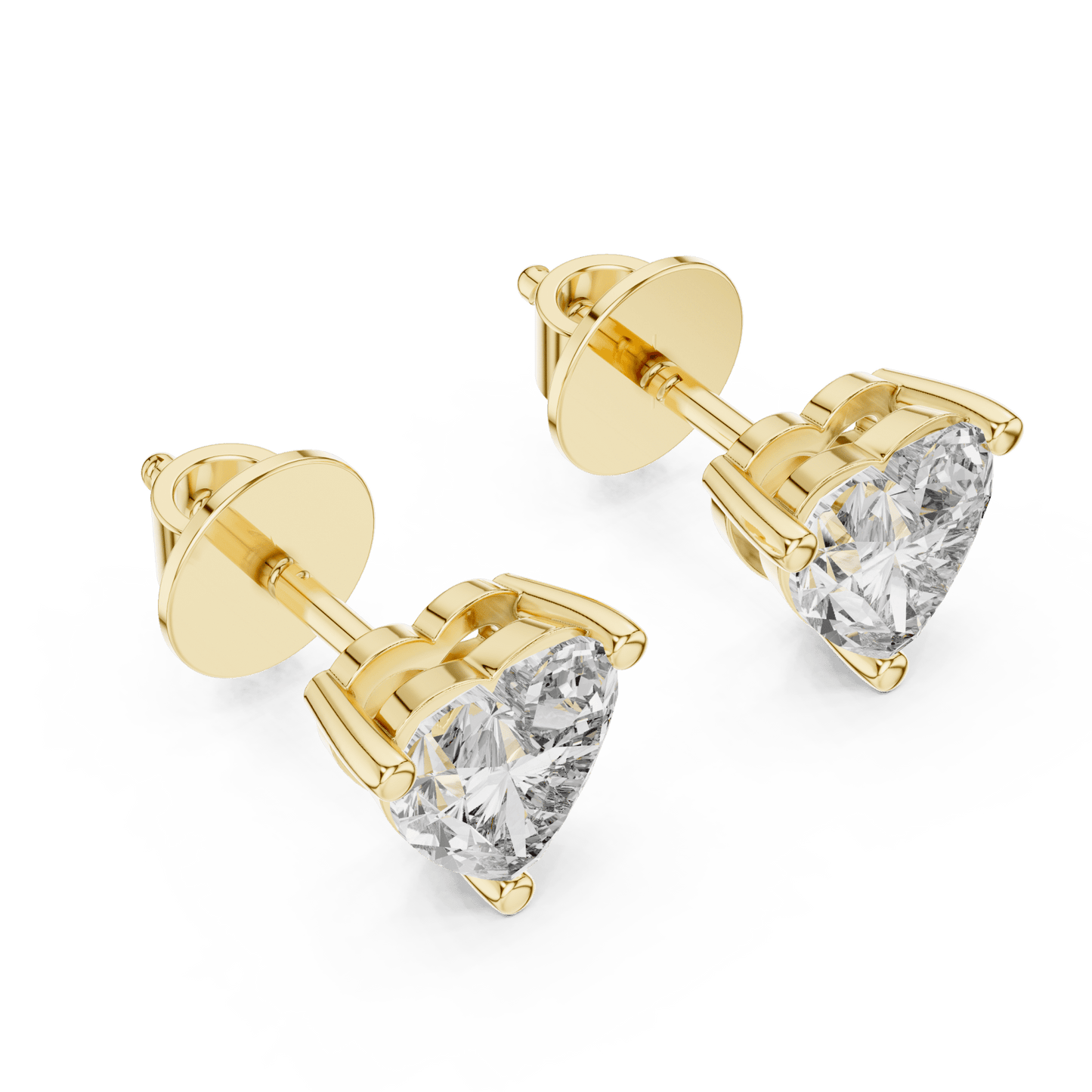 The Amour Essence | Heart - Cut Lab - Grown Diamond Studs in 14K Gold - Suez Diamonds