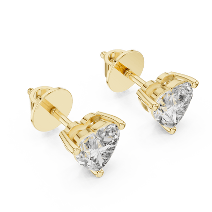 The Amour Essence | Heart - Cut Lab - Grown Diamond Studs in 14K Gold - Suez Diamonds