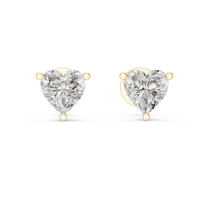The Amour Essence | Heart - Cut Lab - Grown Diamond Studs in 14K Gold - Suez Diamonds
