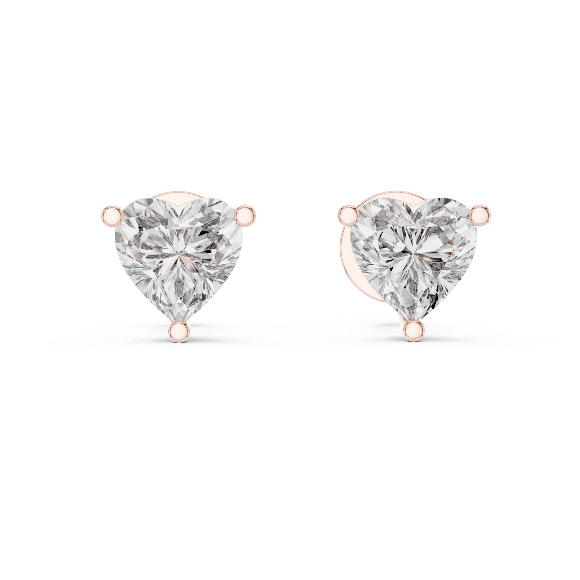 The Amour Essence | Heart - Cut Lab - Grown Diamond Studs in 14K Gold - Suez Diamonds
