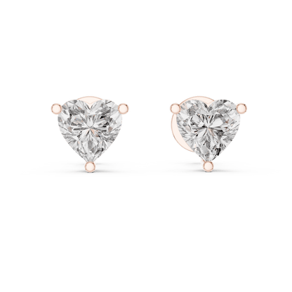 The Amour Essence | Heart - Cut Lab - Grown Diamond Studs in 14K Gold - Suez Diamonds