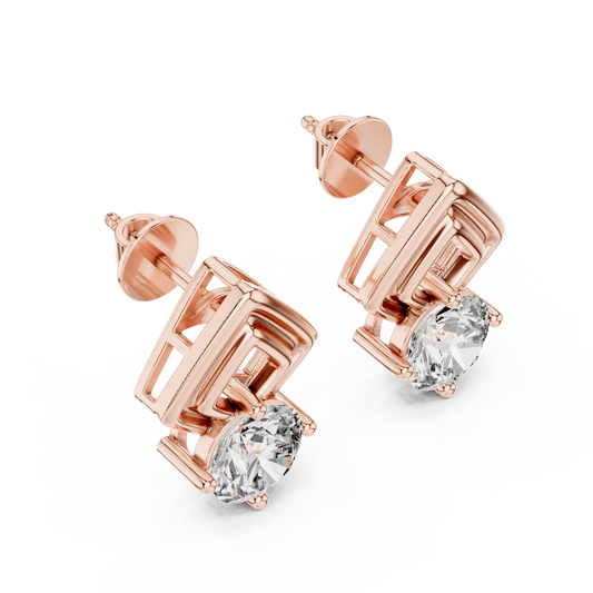 The Chevron Muse Lab Grown Diamonds Studs - Suez Diamonds