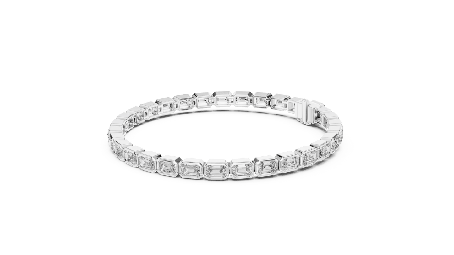 The Emerald Bezel Lab Grown Tennis Bracelet - Suez Diamonds