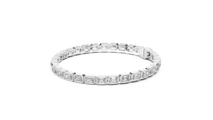 The Emerald Bezel Lab Grown Tennis Bracelet - Suez Diamonds