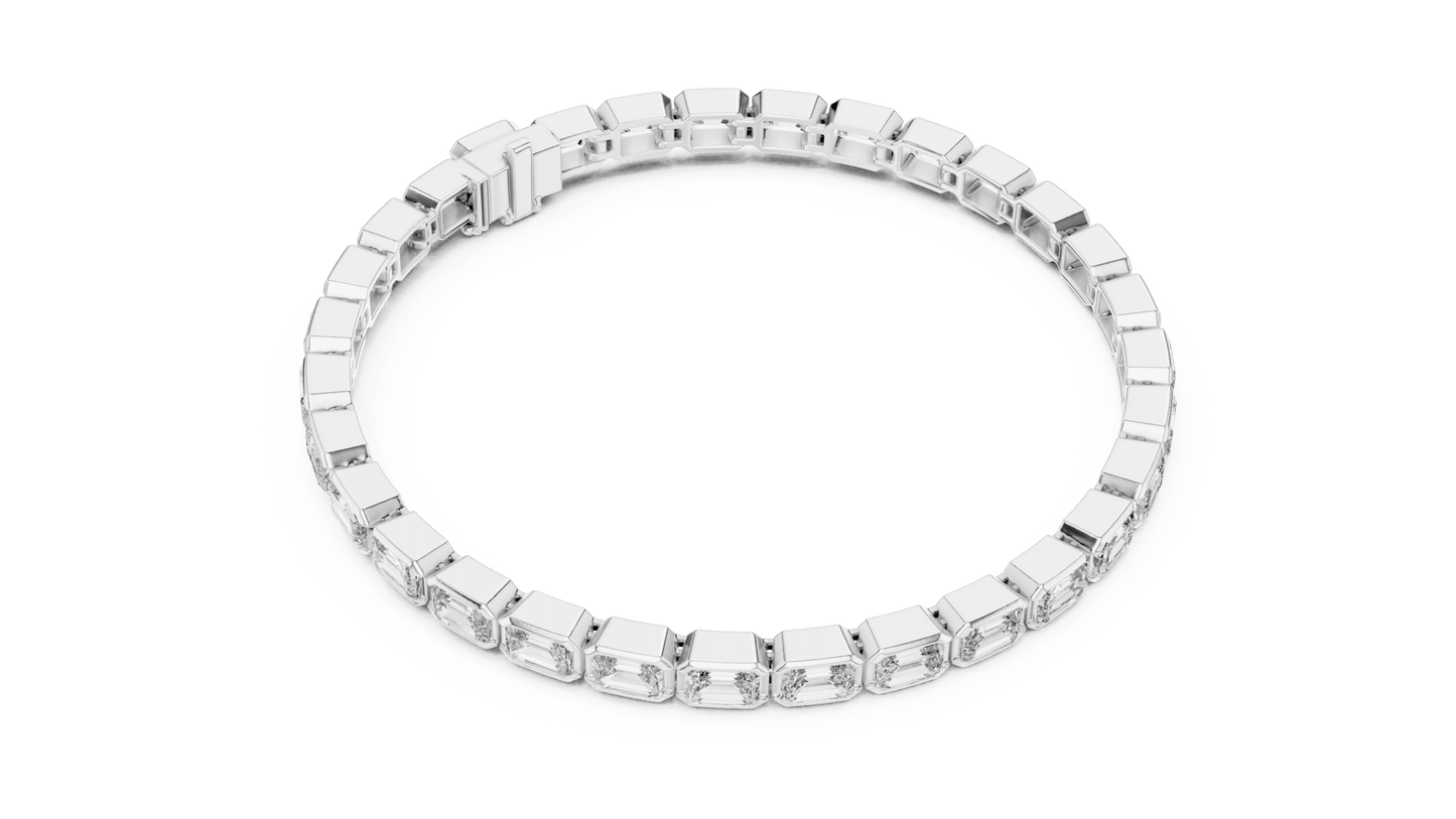 The Emerald Bezel Lab Grown Tennis Bracelet - Suez Diamonds