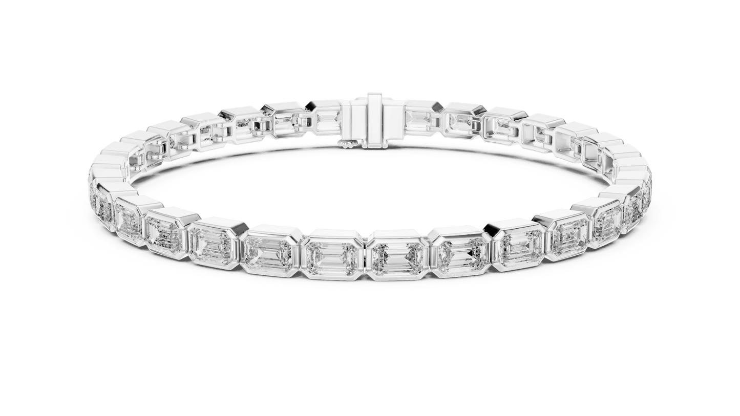 The Emerald Bezel Lab Grown Tennis Bracelet - Suez Diamonds