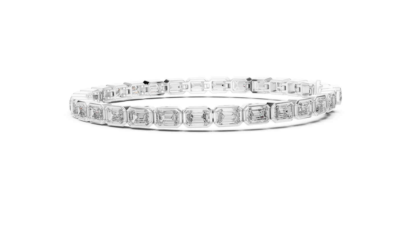 The Emerald Bezel Lab Grown Tennis Bracelet - Suez Diamonds