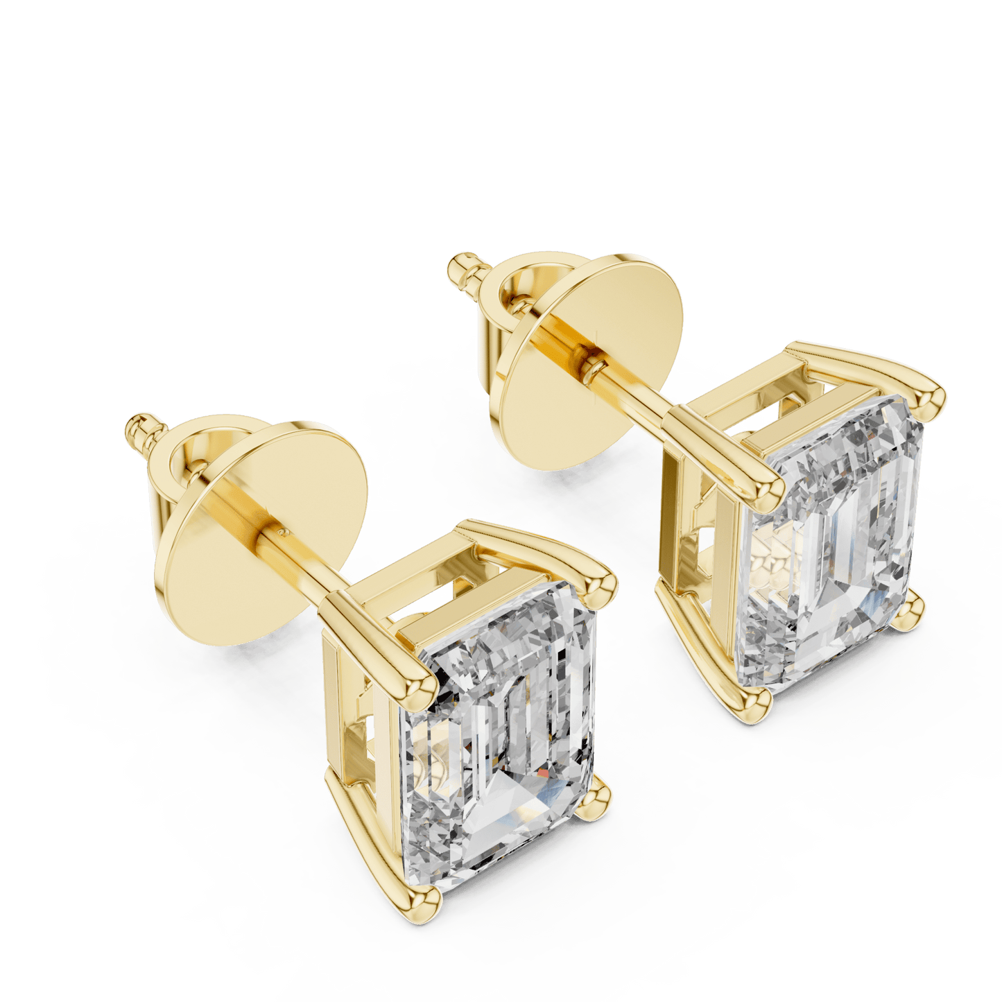 The Emerald Empress | 2.50 CTW Emerald - Cut Lab - Grown Diamond Studs in 14K Gold - Suez Diamonds