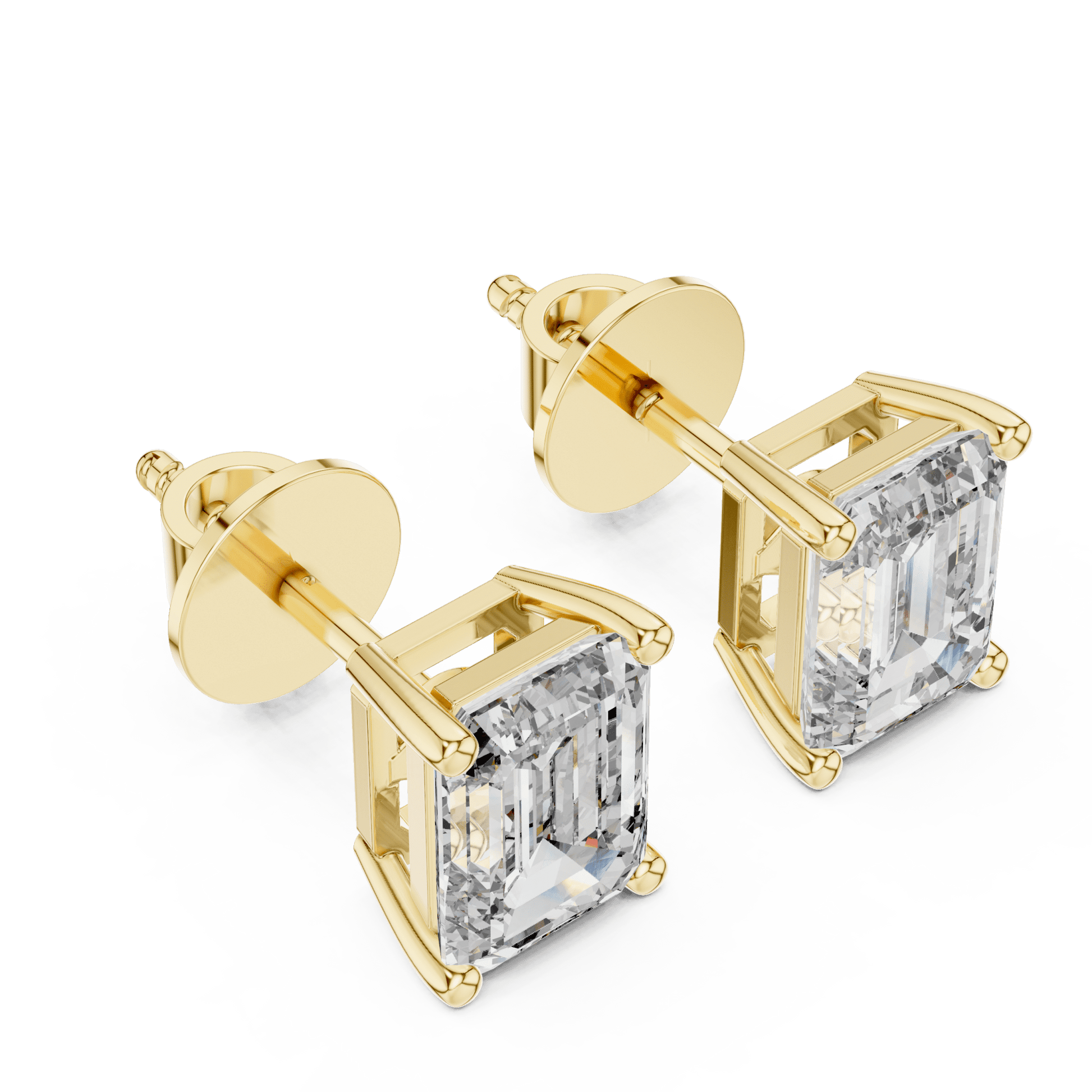 The Emerald Empress | 2.50 CTW Emerald - Cut Lab - Grown Diamond Studs in 14K Gold - Suez Diamonds