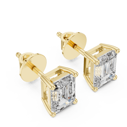 The Emerald Empress | 2.50 CTW Emerald - Cut Lab - Grown Diamond Studs in 14K Gold - Suez Diamonds