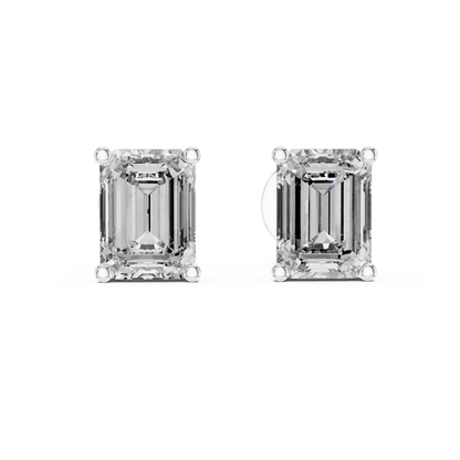 The Emerald Empress | 2.50 CTW Emerald - Cut Lab - Grown Diamond Studs in 14K Gold - Suez Diamonds