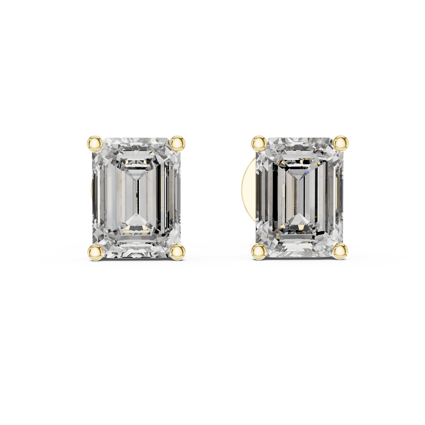 The Emerald Empress | 2.50 CTW Emerald - Cut Lab - Grown Diamond Studs in 14K Gold - Suez Diamonds