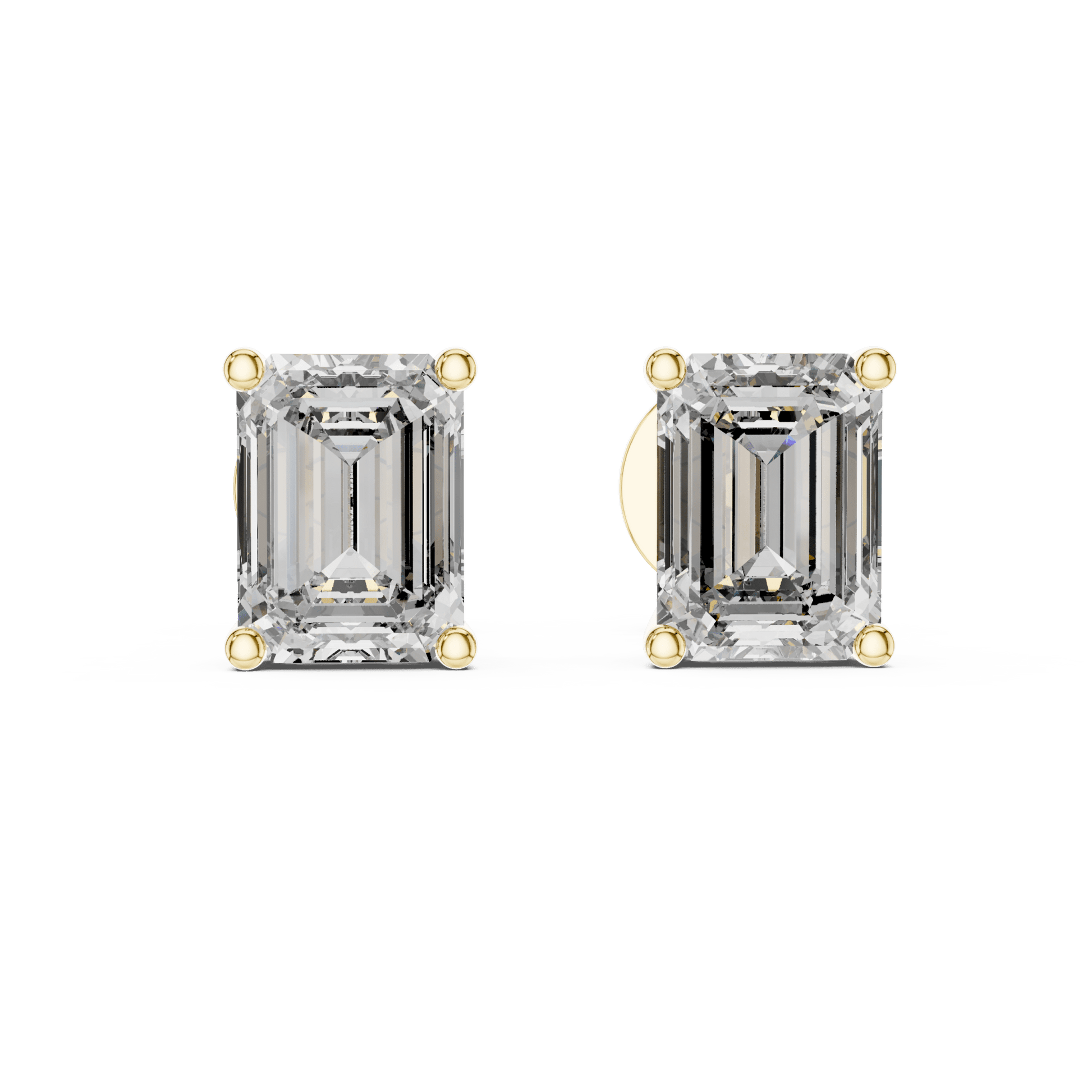 The Emerald Empress | 2.50 CTW Emerald - Cut Lab - Grown Diamond Studs in 14K Gold - Suez Diamonds