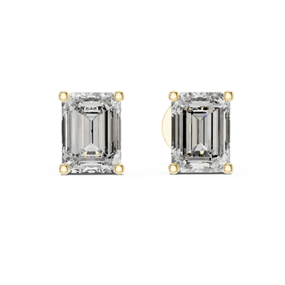 The Emerald Empress | 2.50 CTW Emerald - Cut Lab - Grown Diamond Studs in 14K Gold - Suez Diamonds