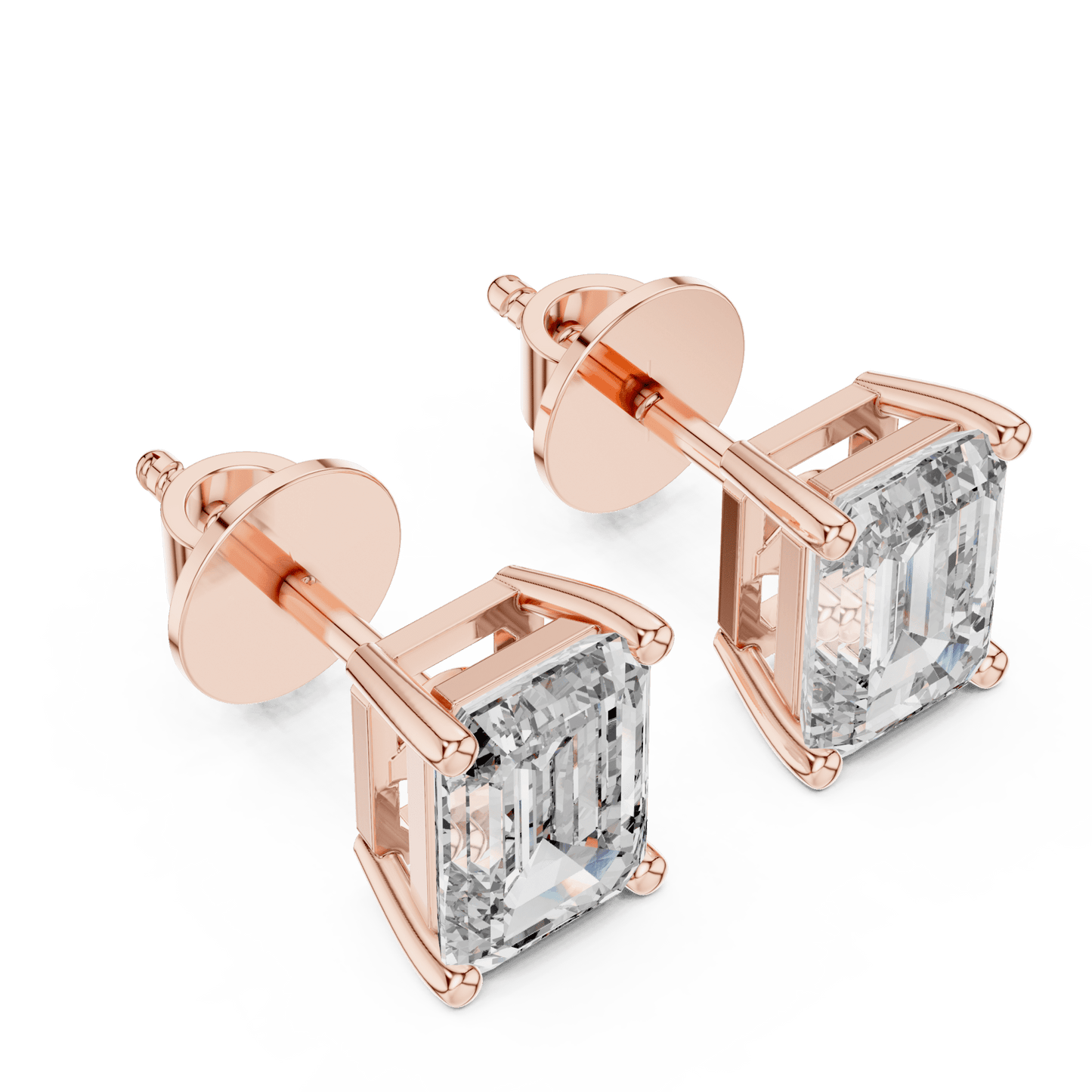 The Emerald Empress | 2.50 CTW Emerald - Cut Lab - Grown Diamond Studs in 14K Gold - Suez Diamonds