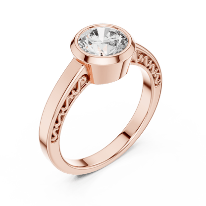 The Filigree Bezel Solitaire Lab - Grown Diamond Ring - Suez Diamonds