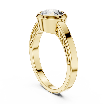 The Filigree Bezel Solitaire Lab - Grown Diamond Ring - Suez Diamonds