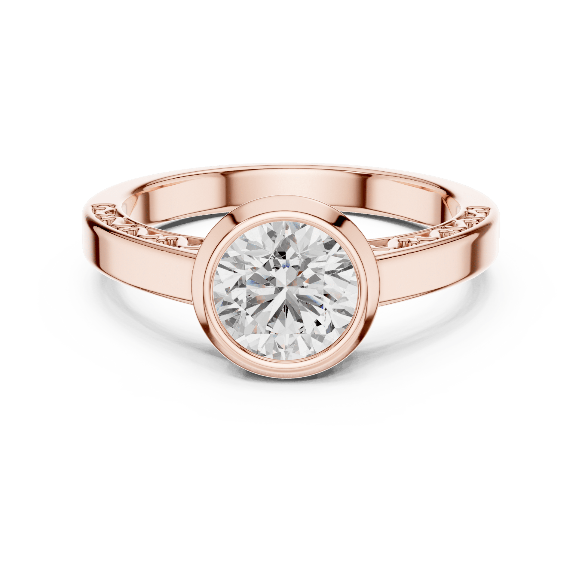 The Filigree Bezel Solitaire Lab - Grown Diamond Ring - Suez Diamonds