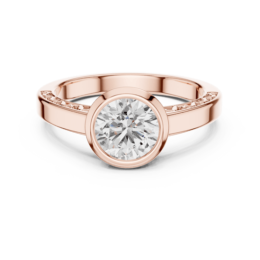 The Filigree Bezel Solitaire Lab - Grown Diamond Ring - Suez Diamonds