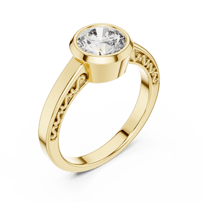 The Filigree Bezel Solitaire Lab - Grown Diamond Ring - Suez Diamonds