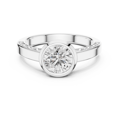 The Filigree Bezel Solitaire Lab - Grown Diamond Ring - Suez Diamonds