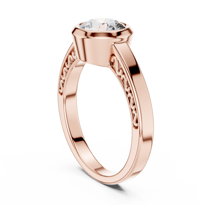 The Filigree Bezel Solitaire Lab - Grown Diamond Ring - Suez Diamonds