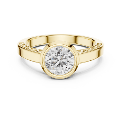 The Filigree Bezel Solitaire Lab - Grown Diamond Ring - Suez Diamonds