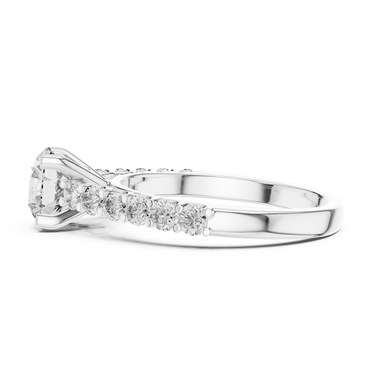 The Grace Pavé Solitaire Lab - Grown Diamond Ring - Suez Diamonds