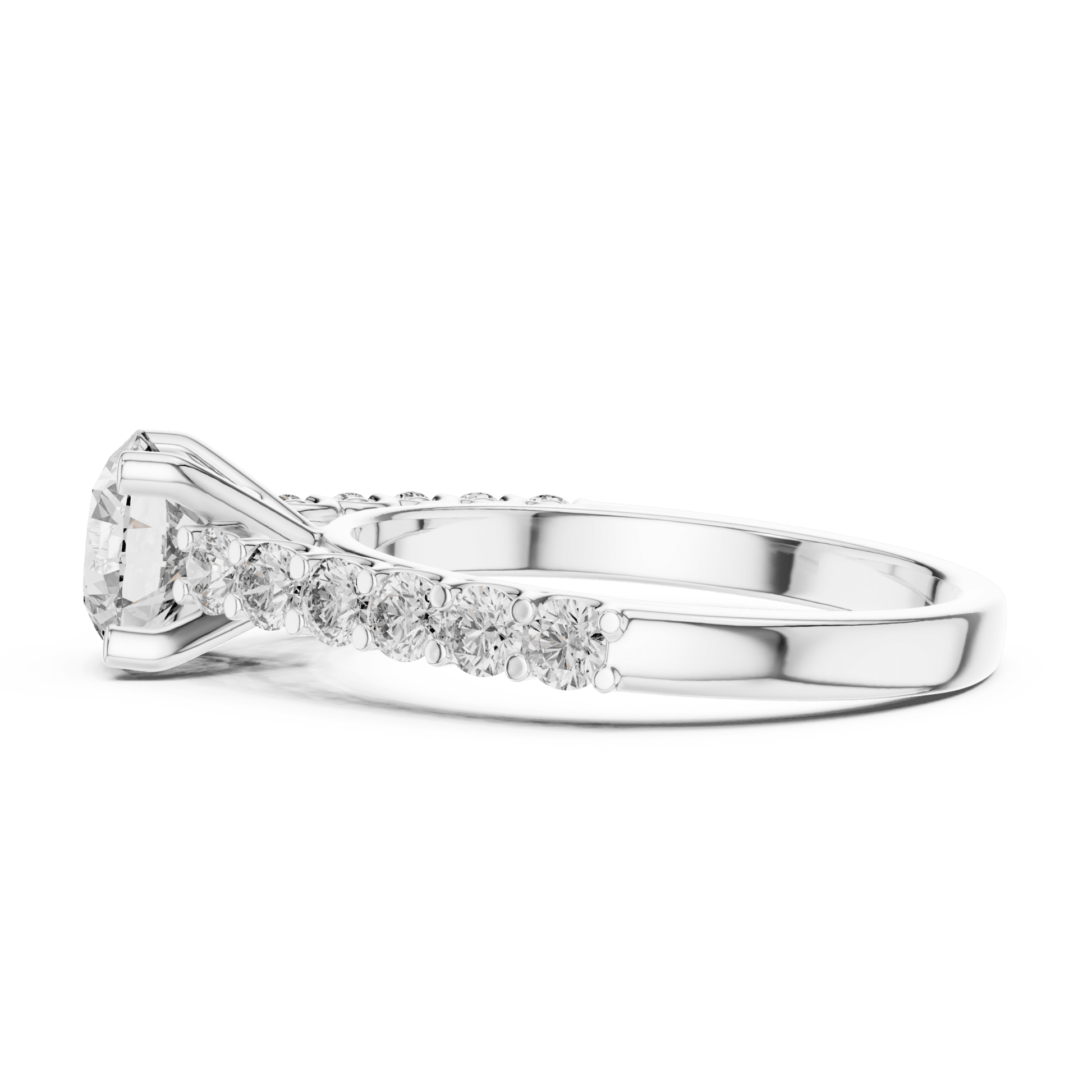 The Grace Pavé Solitaire Lab - Grown Diamond Ring - Suez Diamonds