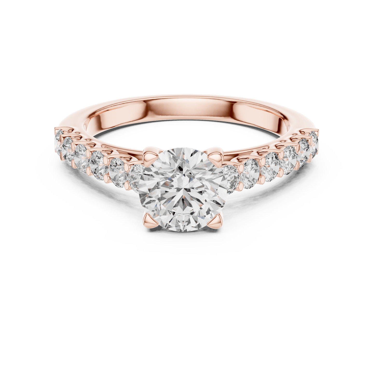 The Grace Pavé Solitaire Lab - Grown Diamond Ring - Suez Diamonds