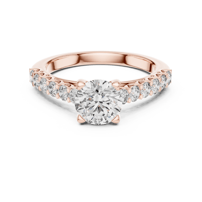 The Grace Pavé Solitaire Lab - Grown Diamond Ring - Suez Diamonds