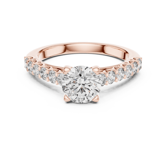 The Grace Pavé Solitaire Lab - Grown Diamond Ring - Suez Diamonds